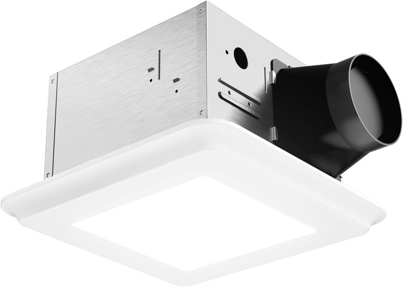 Amico Bathroom Exhaust Fan with Light, 80 CFM, 0.9 Sones, 5CCT, Easy Retrofit without Attic Access, Adjustable Bathroom Fan with light, Quiet Operation, ETL & FCC Certified - Image 1